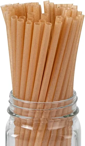 Vista 12 de Restaurantware-Basic Nature Disposable Straws,Sustainable Straws - Sturdy, Won't Alter Flavors, Brown PLA/Coffee Ground Straw, For Hot And Cold