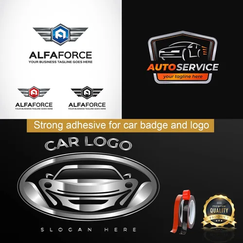 Vista 6 de Cinta de emblema de moldeo para automóvil, de doble cara, resistente, extremadamente fuerte, adhesiva, impermeable, resistente a la intemperie, tira
