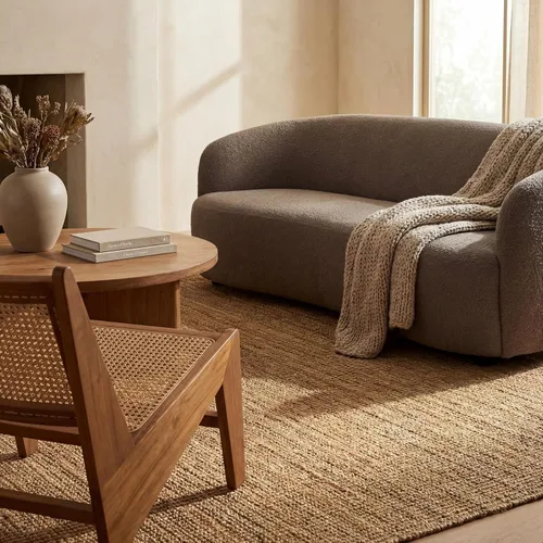 Vista 9 de nuLOOM Ashli Alfombra tejida a mano, Natural, 1,52 x 2,44 m, estilo granja, de yute, suave y texturizada, resistente a manchas, fácil de limpiar