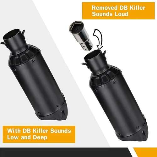 Vista 5 de LKV Silenciador DB para motocicleta de 2.01 pulgadas, silenciador universal, deflector removible, eliminador de ruido compatible con Harley, Moto