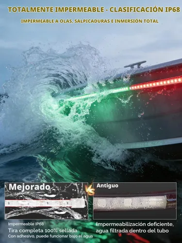 Vista 3 de YM E-Bright 4 piezas de luces de navegación para barco de 12 pulgadas, luces LED marinas de 12 V, luces IP68 impermeables para barcos, pontón, jon 2