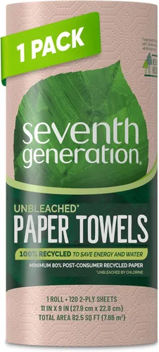 Vista 11 de Seventh Generation Toallas de papel sin blanquear, 100% papel reciclado, 6 unidades, paquete de 4