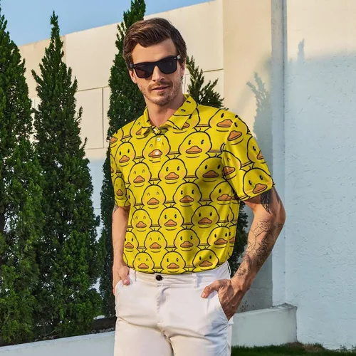 Vista 3 de Camisas polo divertidas para hombre de los años 80, camisas de golf de secado rápido que absorben la humedad, divertidas camisas polo de golf