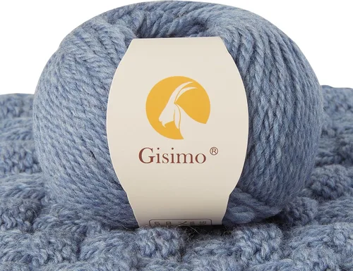 Vista 49 de 100% lana de merino para tejer, 3 capas de lana lujosa y suave para tejer a mano y ganchillo (ámbar, 1 bola)