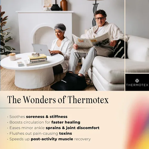 Vista 2 de Thermotex Almohadilla térmica para pies de infrarrojos lejanos, terapia de calor profundo para aliviar el dolor, circulación y recuperación