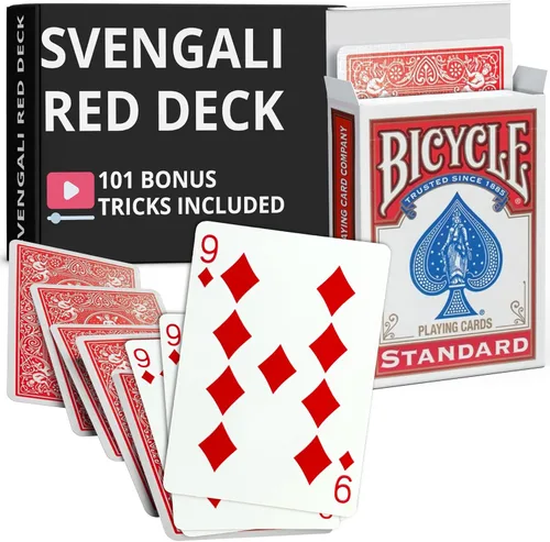 Vista 33 de Ted's Sterling Magic Precision Red Rider Back Bicycle Mazo Svengali con Instrucciones para 100+ Trucos (2 de Tréboles)