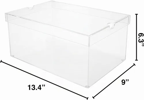 Vista 2 de OnDisplay Caja de zapatos de acrílico de lujo - Caja de zapatos Lucite transparente con tapa (grande/hombre)
