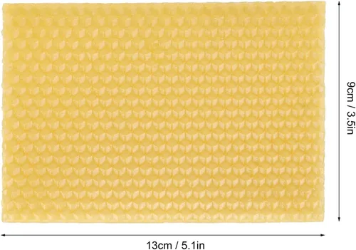Vista 2 de ZYAMY 10 hojas de cera de abejas de 5.1 x 3.5 pulgadas, marco de cera de colmena natural, equipo de apicultura para artesanía, fabricación de velas