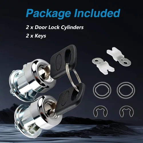 Vista 8 de 1 par de cilindros de cerradura de puerta con juego de llaves compatibles con Ford F150 F250 F350 F450 F550 Super Duty Excursion Explorer Freestar