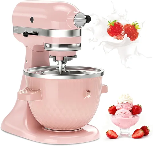Vista 9 de Accesorio para máquina de helado para batidora de pie KitchenAid, tazón para helado para KitchenAid de 4.5QT/ 5QT/ 6QT, máquina de sorbete y gelato