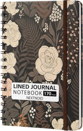 Vista 18 de Nextnoid Cuaderno de espiral forrado para mujeres y hombres, tamaño A5 (5.8 x 8.3 pulgadas), 170 páginas, cuadernos de tapa dura para trabajo y toma