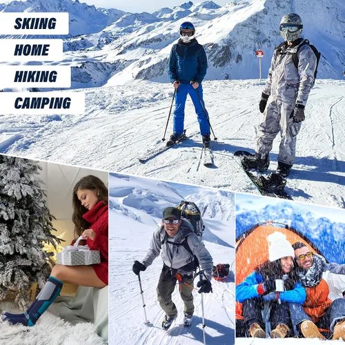 Vista 7 de RIOROO Calcetines de esquí, 23 pares de esquí, snowboard, calcetines deportivos al aire libre para hombres y mujeres jóvenes, calcetines térmicos