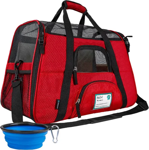 Vista 19 de PetAmi Transportador de mascotas aprobado por aerolíneas para gatos, transportador de perros de lados suaves para perros pequeños, suministros