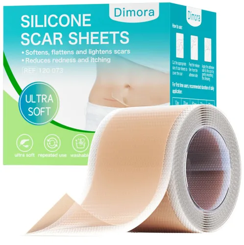 Vista 11 de Dimora UPF50+ - Hojas de silicona para cicatrices con protección UV, rollo de 1.6 x 78.7 pulgadas Protección UV, reutilizable, suaviza, aplana