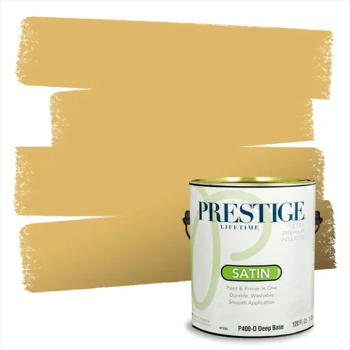 Vista 268 de PRESTIGE Pinturas de pintura exterior e imprimación en uno, 1 galón, plano, combinación comparable de Benjamin Moore* Manzanilla*