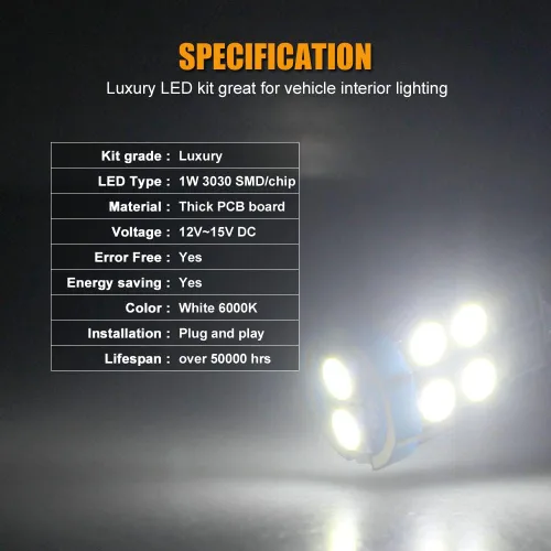 Vista 4 de EBAIFUN Kit de luz interior LED blanca de 14 piezas compatible con Dodge Ram 2009 2010 2011 2012 2013 2014 2015 2016 2017 2018 Dodge Ram 1500 2500