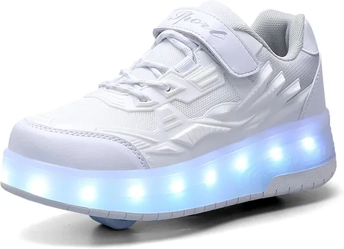 Vista 8 de Patines de Ruedas para Niños - Zapatos de Patines de Ruedas - Zapatillas 2 en 1 Zapatos de Patines Adecuados para Deportes al Aire Libre Comienza