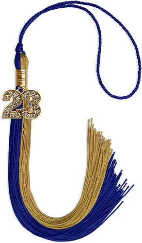 Vista 57 de Endea Graduation Borla de doble color con dije dorado (negro/oro brillante, 2022)