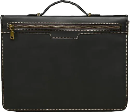 Vista 3 de Carpetas de cuero personalizadas, portafolio de cuero auténtico, organizador de cuadernos de negocios, padfolio para hombres y mujeres con bloc