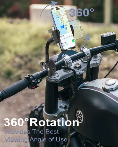 Vista 5 de Soporte de teléfono de cuello de cisne para bicicleta, brazo flexible, soporte de teléfono celular de motocicleta, soporte de teléfono celular