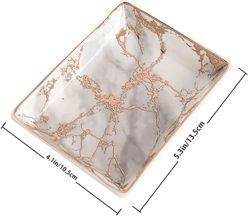 Vista 2 de ABOOFAN 3pcs bandejas decorativas trinket tray ceramic tray ceramic ring tray ceramic ring plate earring tray decorative serving tray decor tray