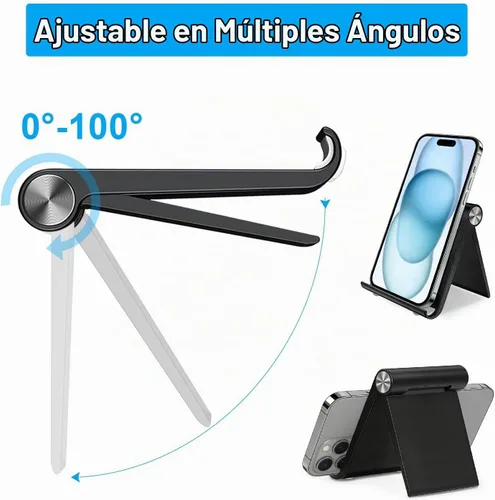Vista 3 de VOVIGGOL Soporte para teléfono celular, soporte para teléfono celular, soporte ajustable para teléfono de escritorio, soporte plegable para teléfono