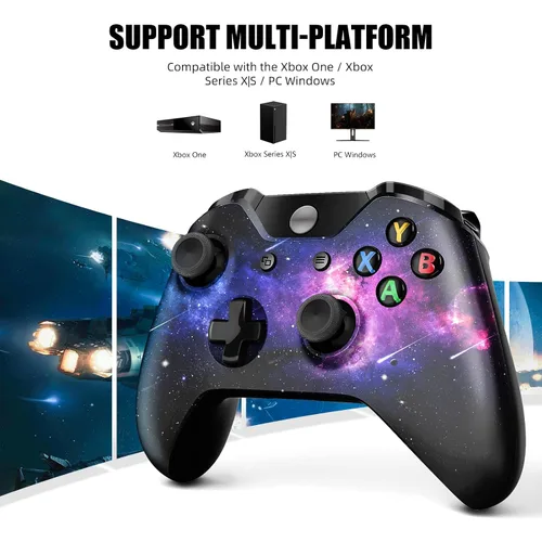 Vista 5 de FYSIKA Wireless Custom Controller Compatible with Xbox OneXbox Series XXbox Series SWindowsAndroidPC Gamepad Nebula Design with Enhanced