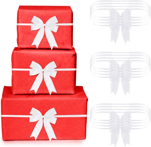 Vista 11 de Jetec 24 Piezas de Arcos Elásticos Navideños para Cajas de Regalo, Lazos Elásticos con Arcos para Cajas de Regalo, Adornos Navideños
