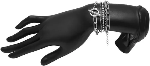 Vista 13 de Joya - Pulsera de clip de papel dorado ajustable con capas apiladas para mujer y niña
