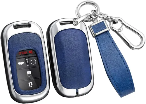 Vista 12 de ontto Funda de cuero para llavero con llavero de metal para llave de automóvil, compatible con Honda Accord Civic HR-V CR-V Pilot Sport SI EX EX-L