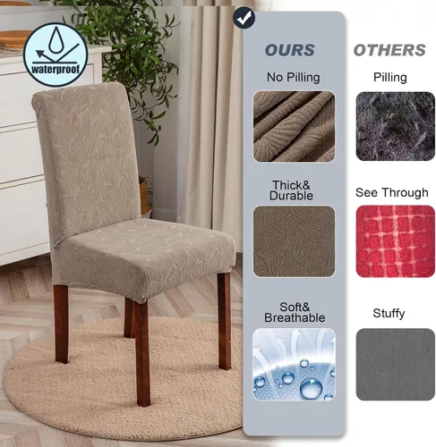 Vista 65 de Fundas impermeables para sillas de comedor, fundas elásticas para sillas Parsons, para comedor, cocina, funda protectora para silla de comedor