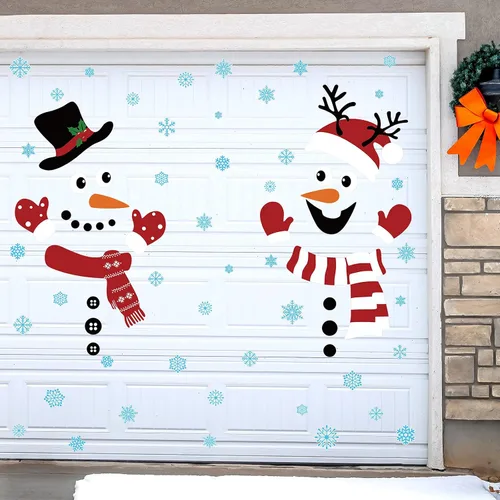 Vista 7 de Censen 2 Piezas Pegatinas de Puerta de Navidad Decoraciones de Invierno Navidad Muñeco de Nieve Calcomanías de Ventana Removibles Pegatinas