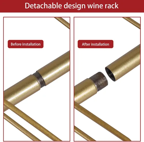 Vista 3 de Storage Wall Rack for 12 Wine Bottles 3/6 Pack Detachable