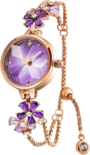 Vista 19 de TIME100 Reloj de pulsera para mujer, de cuarzo, con esfera verde, bisel con cristales en el movimiento, correa de pulsera con diamantes, resistente