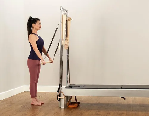Vista 5 de Contrology - Reformador de pilates con torre, equipo de pilates para gimnasio o estudio en casa, 86 pulgadas