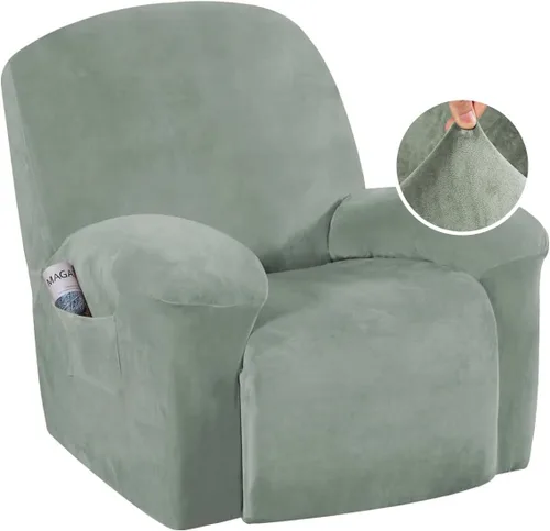 Vista 30 de H.VERSAILTEX Fundas elásticas para sillón reclinable, Funda para silla reclinable, Funda para sofá, 1 pieza, moderna, de terciopelo, elegante