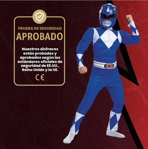 Vista 6 de Disfraz de Ranger azul para niños de Power Rangers