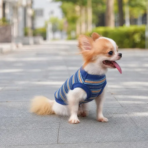 Vista 6 de LOPHIPETS - Camisa de algodón 100% con costillas para perros pequeños, chaleco para cachorros, ropa para perros Chihuahua, camiseta tipo tank - Azul