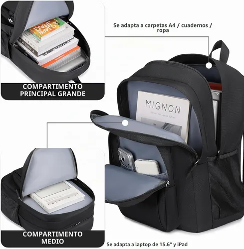 Vista 2 de Abshoo Classical Basic Mochila de viaje para escuela resistente al agua. Mochila escolar de espalda., Negro), BPDU1B1