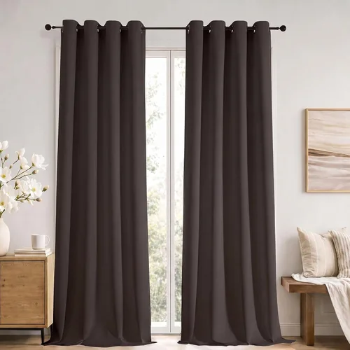 Vista 15 de Simplebrand Cortinas blancas puras de 96 pulgadas de largo para oscurecer la habitación, juego de 2 paneles para dormitorio/sala de estar, bloqueo