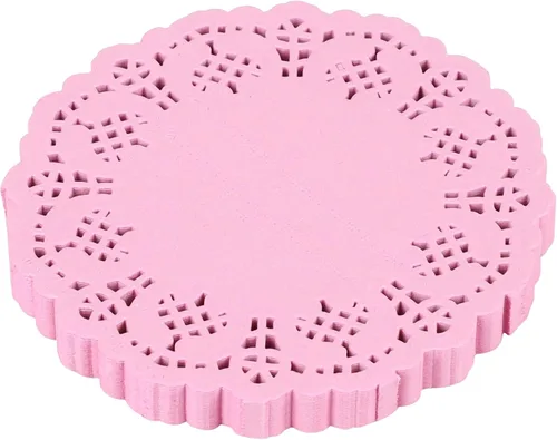 Vista 9 de DECORA Tapones redondos de encaje de papel azul de 3.5 pulgadas para decoración de vajilla, paquete de 100