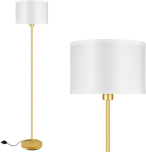 Vista 10 de AUQUEE Floor Lamp, Standing Lamp, Modern Stand Up Lamps with Purple Lampshade, 59" Tall, Foot Switch, Simple Living Room Decor for Kids Room, Girls