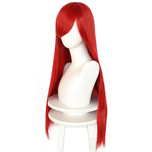 Vista 4 de anogol Vocaloid 32" 80 cm de largo recto de Cosplay peluca Pelucas Para Fiestas Halloween, Rojo