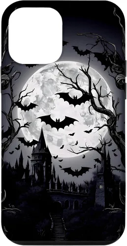 Vista 16 de Goth & Gothic, Bats & Moon, Horror Themed Castle, Dark Emo Case for iPhone 17