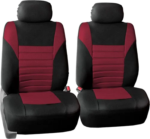 Vista 9 de TLH - Fundas de asiento de tela de malla de aire 3D color beige, ajuste universal para coches, camiones, SUV - Solo para asientos delanteros