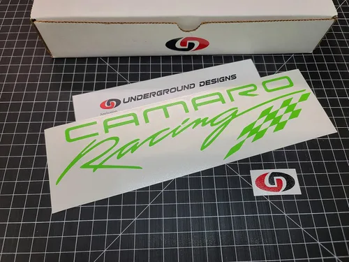 Vista 9 de Camaro Script Racing Calcomanías (2 unidades) Retro Side Rocker Panel Pegatinas LSX LTX Seleccionar Color: (negro brillante)