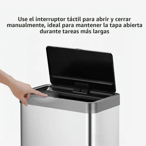 Vista 4 de EKO Juego de botes de basura con sensor de movimiento de 80 litros, incluye un bote de basura automático sin contacto de 80 litros Mirage-X más 60