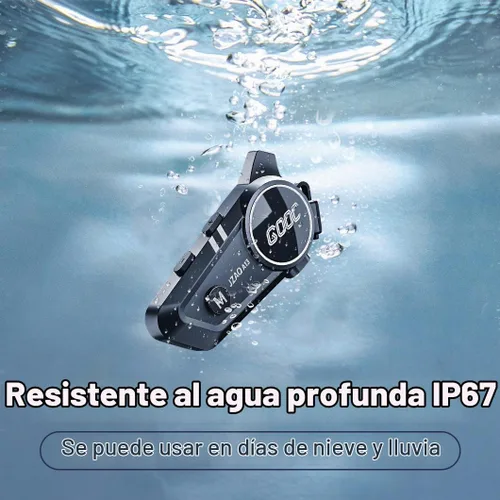 Vista 2 de Altavoces e intercomunicador Bluetooth para casco - Sistema de comunicación de cancelación de ruido para 2 jinetes para motocicleta, esquí, ciclismo