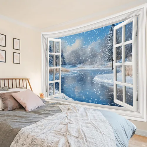 Vista 28 de HVEST Tapiz de mariposa para decoración de habitación, mariposas azules de fantasía en cielo estrellado, tapiz para colgar en la pared, tapiz negro