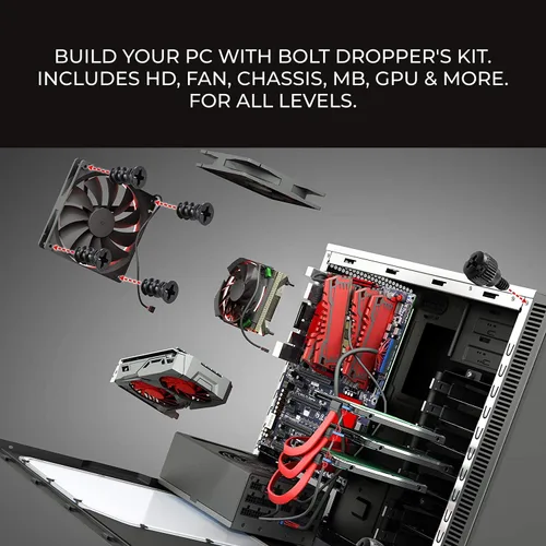 Vista 4 de Bolt Dropper Kit surtido de tornillos de computadora de 502 piezas, tornillos separadores para disco duro HDD, ventilador, chasis, carcasa ATX